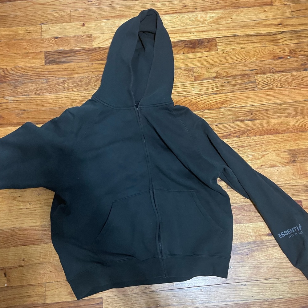 Essentials fear of god zip up hoodie